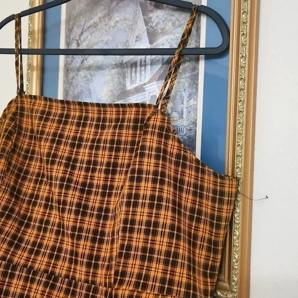 Preppy Plaid Minidress Fall Dress Size 1X Pumkin Patch photos Rockabilly Gingham - Picture 7 of 9